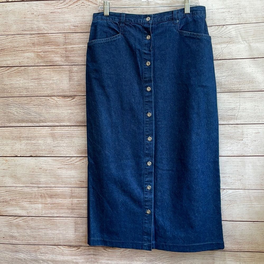 ‎VINTAGE STUDIO WORKS DENIM MODEST MAXI SKIRT